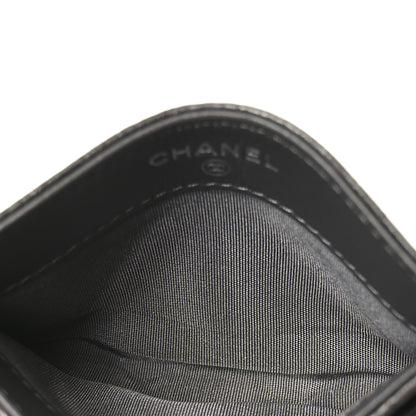 Chanel Calfskin Camellia Embossed Quilted Card Holder Grey 5 of 8