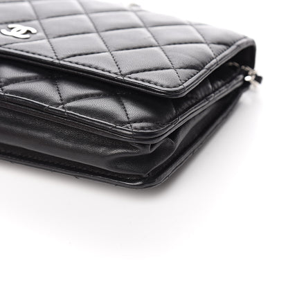 Chanel Lambskin Quilted Wallet On Chain WOC Black 10 of 11