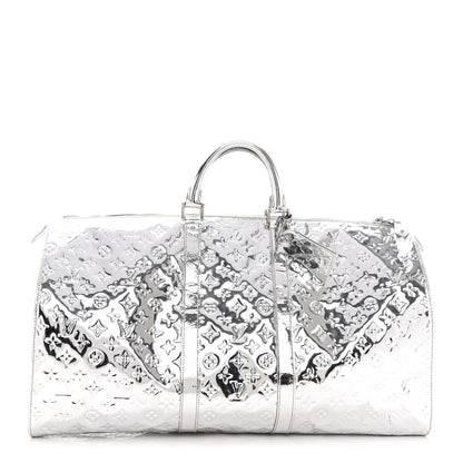 Louis Vuitton Monogram Miroir Keepall 55 Silver 1 of 19