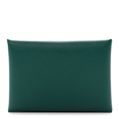 Hermes Epsom Calvi Duo Card Case Malachite 1 of 8