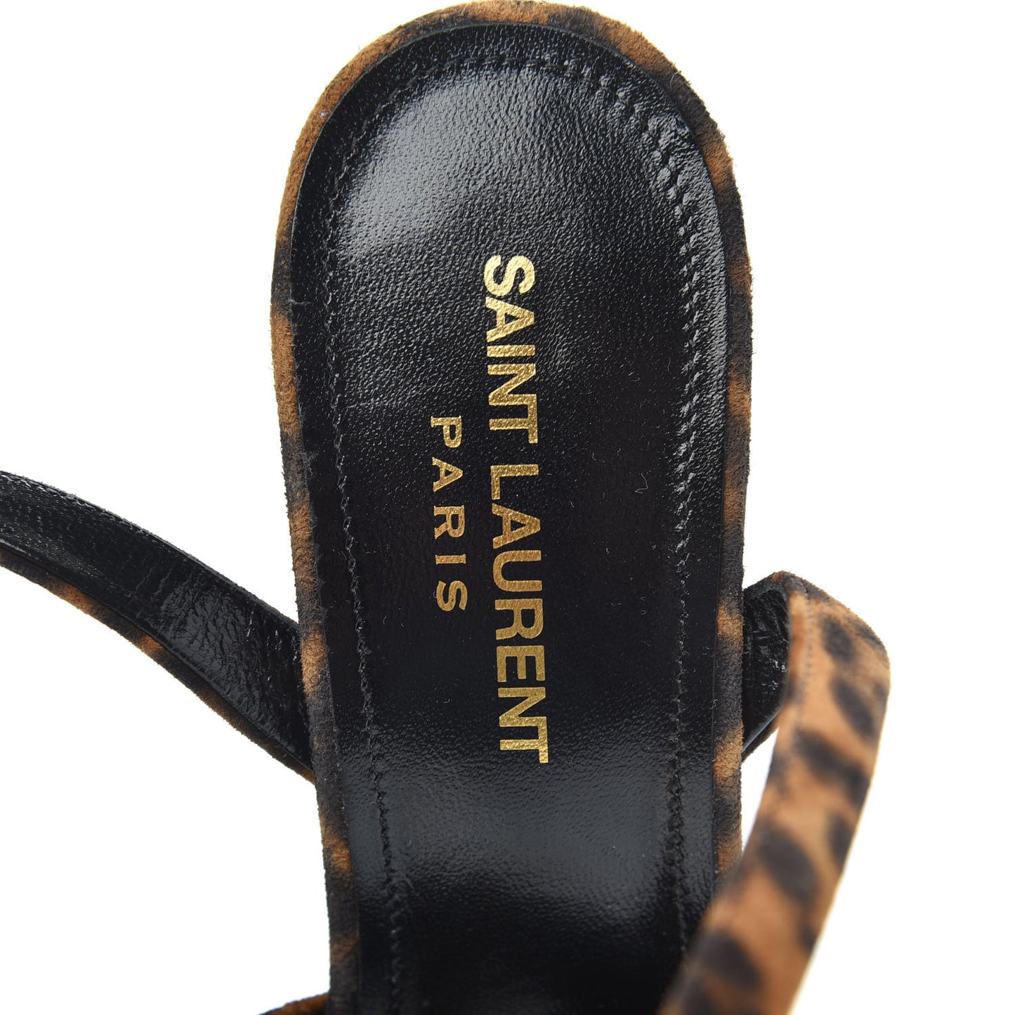 Suede Leopard Print Bianca 125 Platform Sandals 36.5 Brown