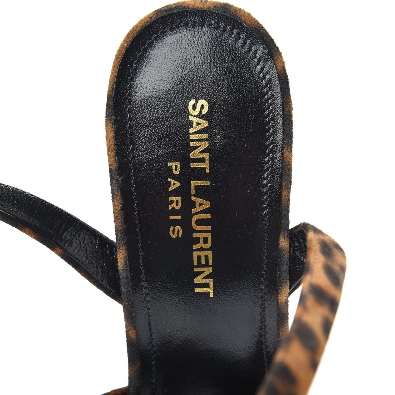 Saint Laurent Suede Leopard Print Bianca 125 Platform Sandals 36.5 Brown 7 of 9