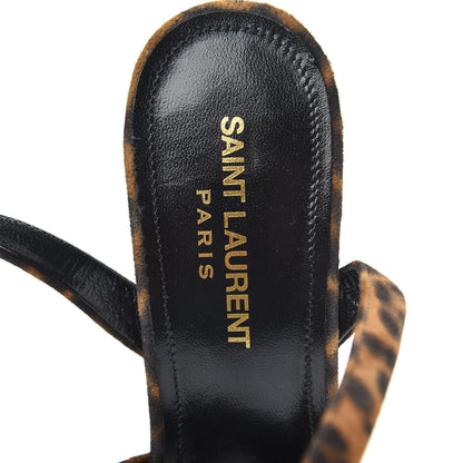 Saint Laurent Suede Leopard Print Bianca 125 Platform Sandals 36.5 Brown 7 of 9