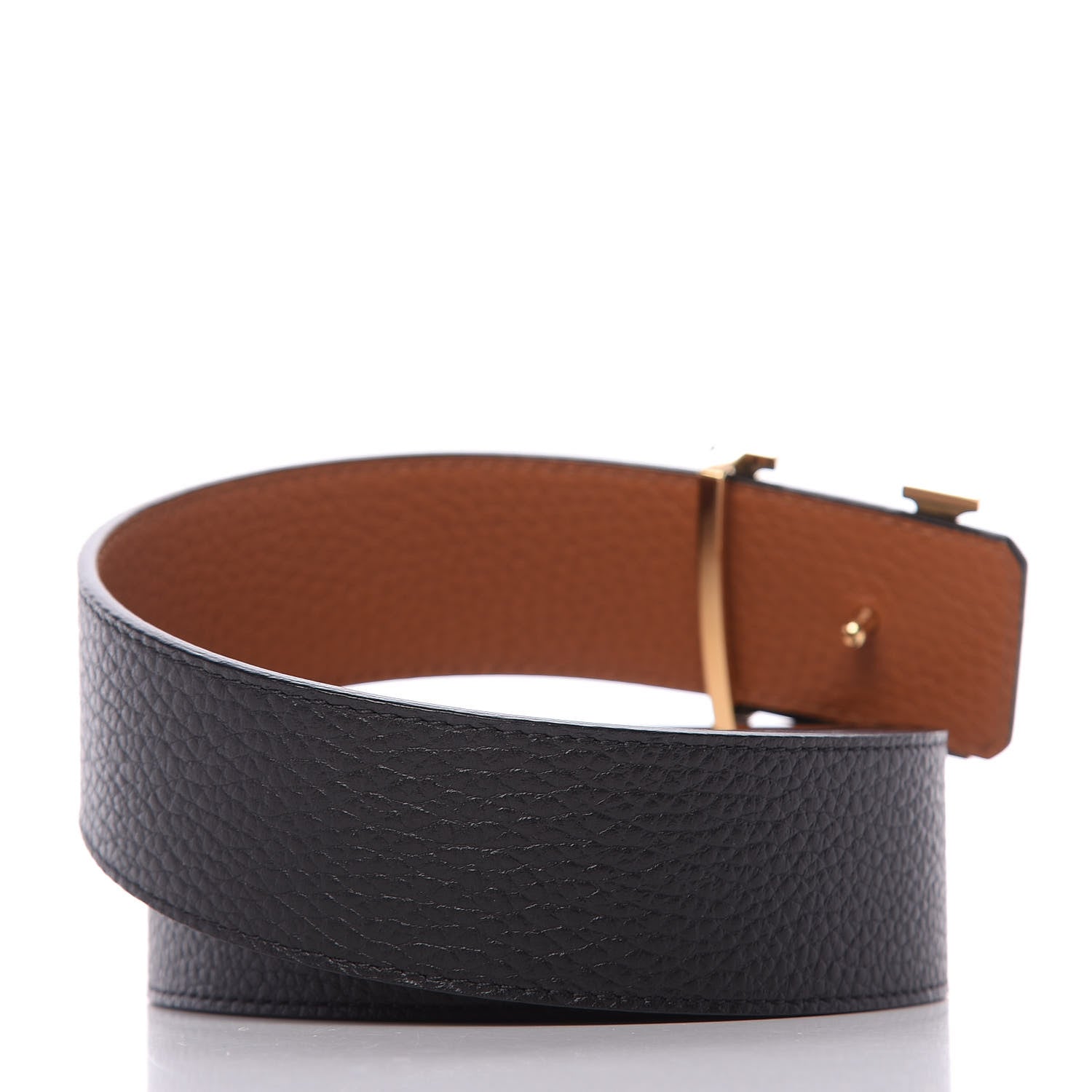Louis Vuitton Taurillon Calfskin 40mm LV Initiales Reversible Belt 95 38 Black 2 of 6