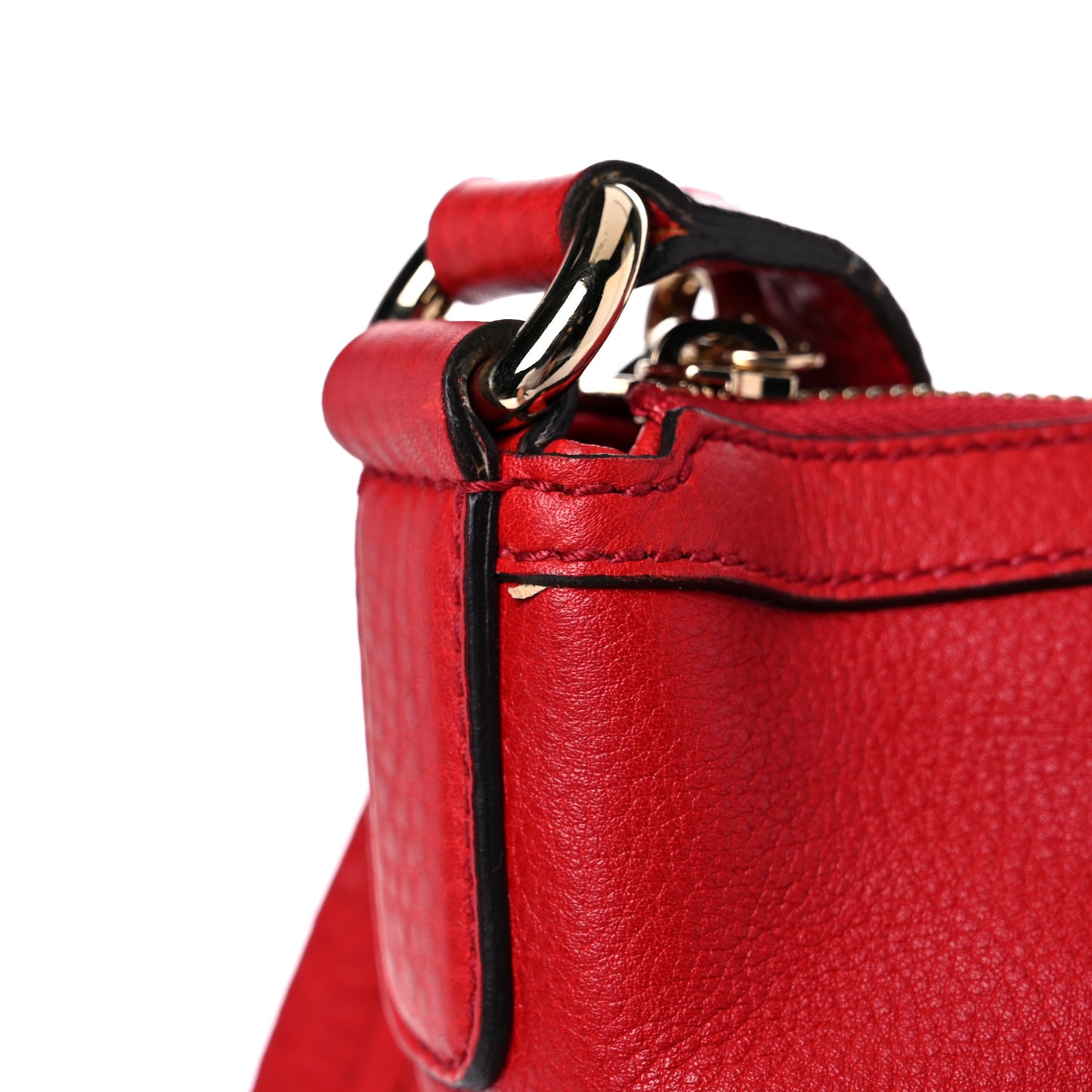 Pebbled Calfskin Medium Soho Hobo Red
