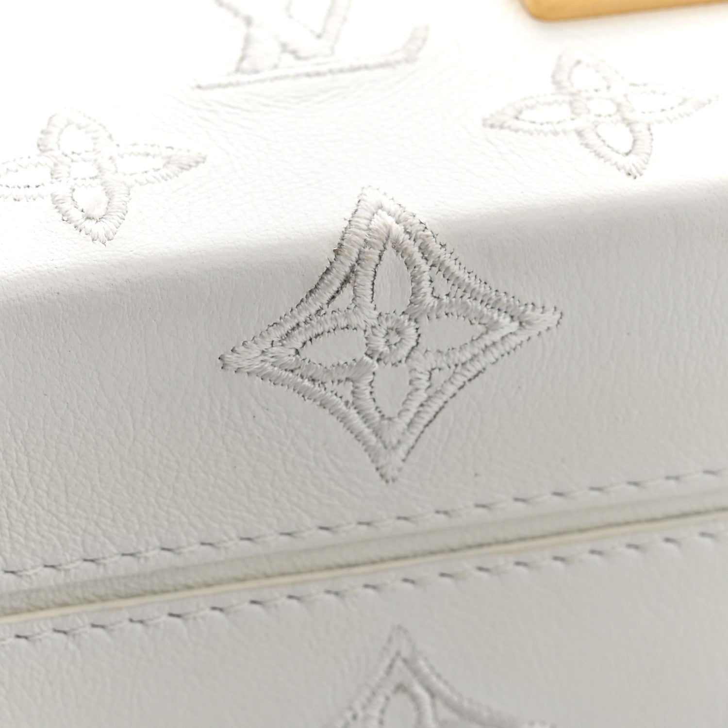 Louis Vuitton Calfskin Monogram Embroidered Petite Malle White 10 of 11