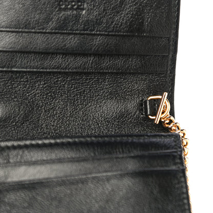 Gucci Calfskin Web Rajah Chain Card Case Wallet Black 9 of 11