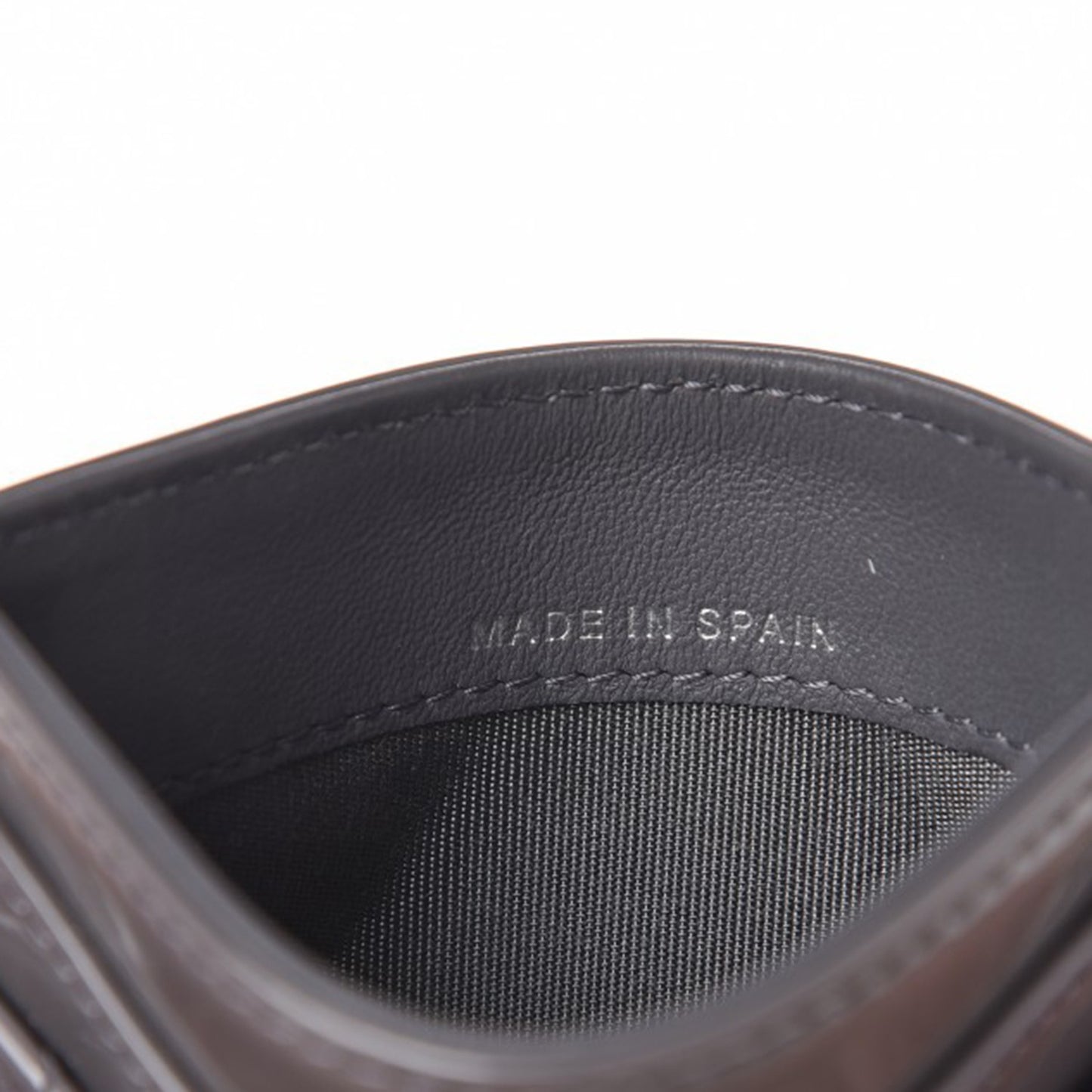 Patent Calfskin Quilted Card Holder Grey