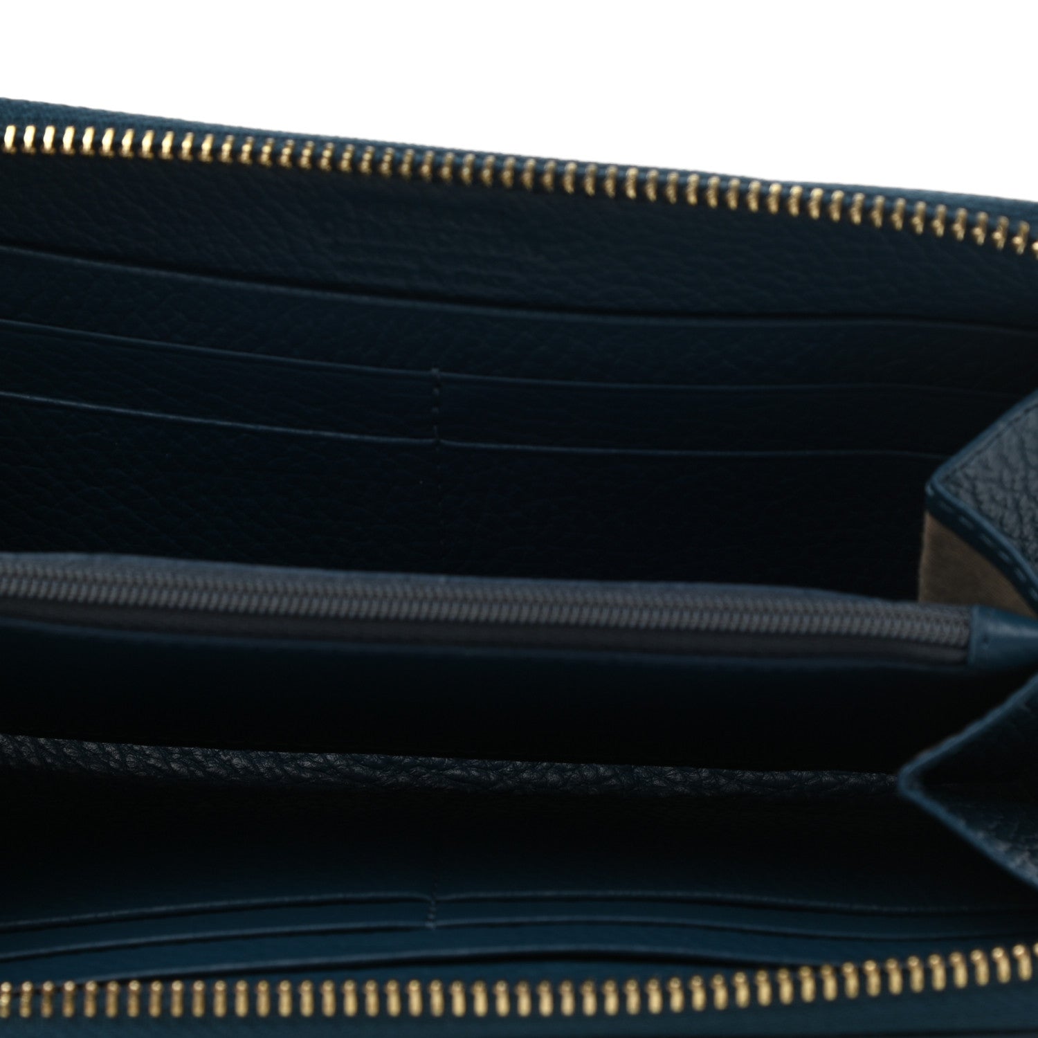 Versace Vitello Zip Around Wallet Petrollo 5 of 6