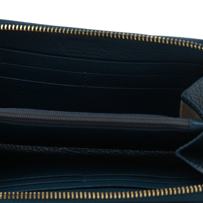 Versace Vitello Zip Around Wallet Petrollo 5 of 6