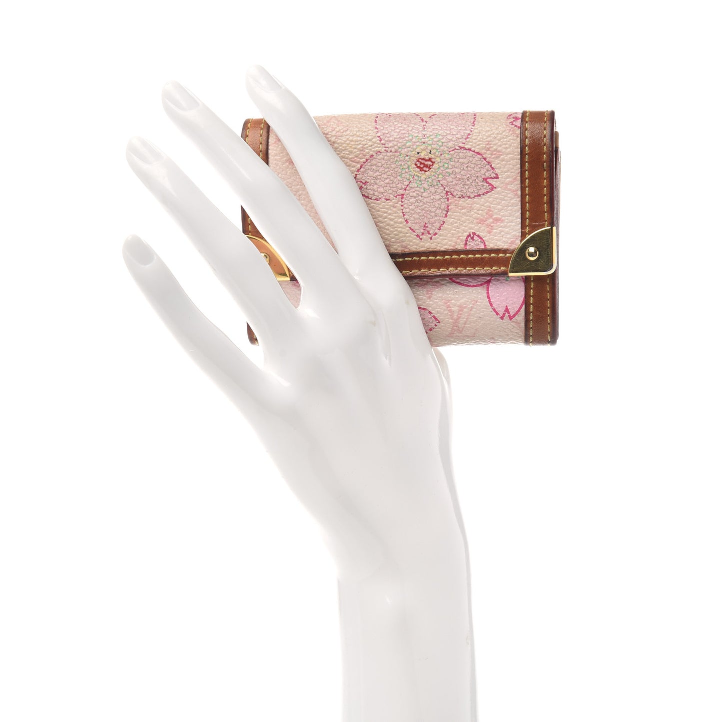 Monogram Cherry Blossom Porte-Monnaie Plat Coin Purse Pink