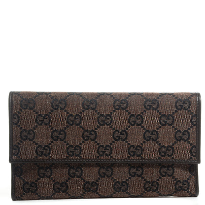Gucci Monogram Denim Signature Continental Wallet Brown 1 of 8