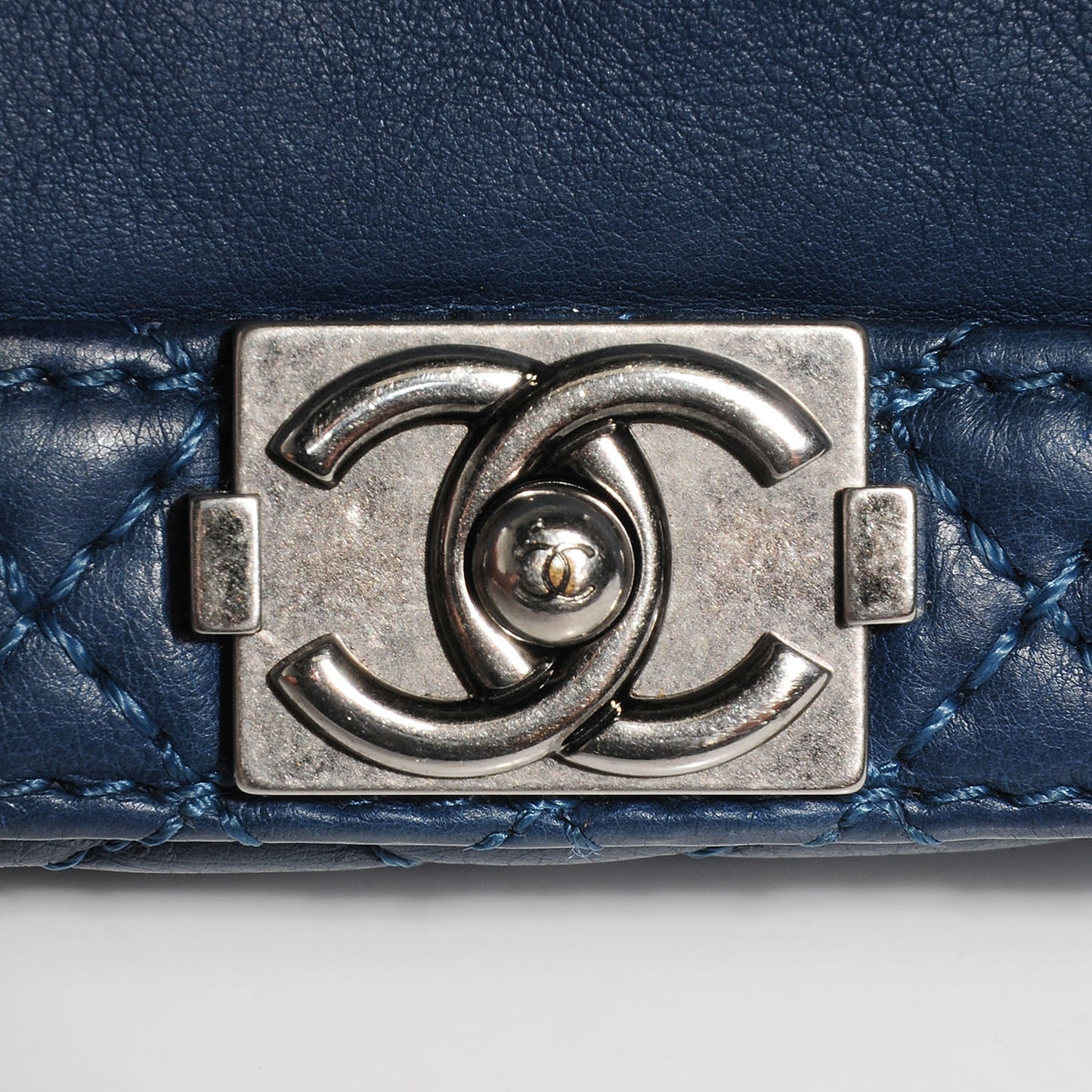 Calfskin Small Boy Reverso Flap Dark Blue