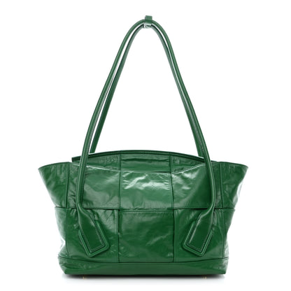 Bottega Veneta Paper Calfskin Maxi Intrecciato Medium Arco Slouch Racing Green 1 of 9