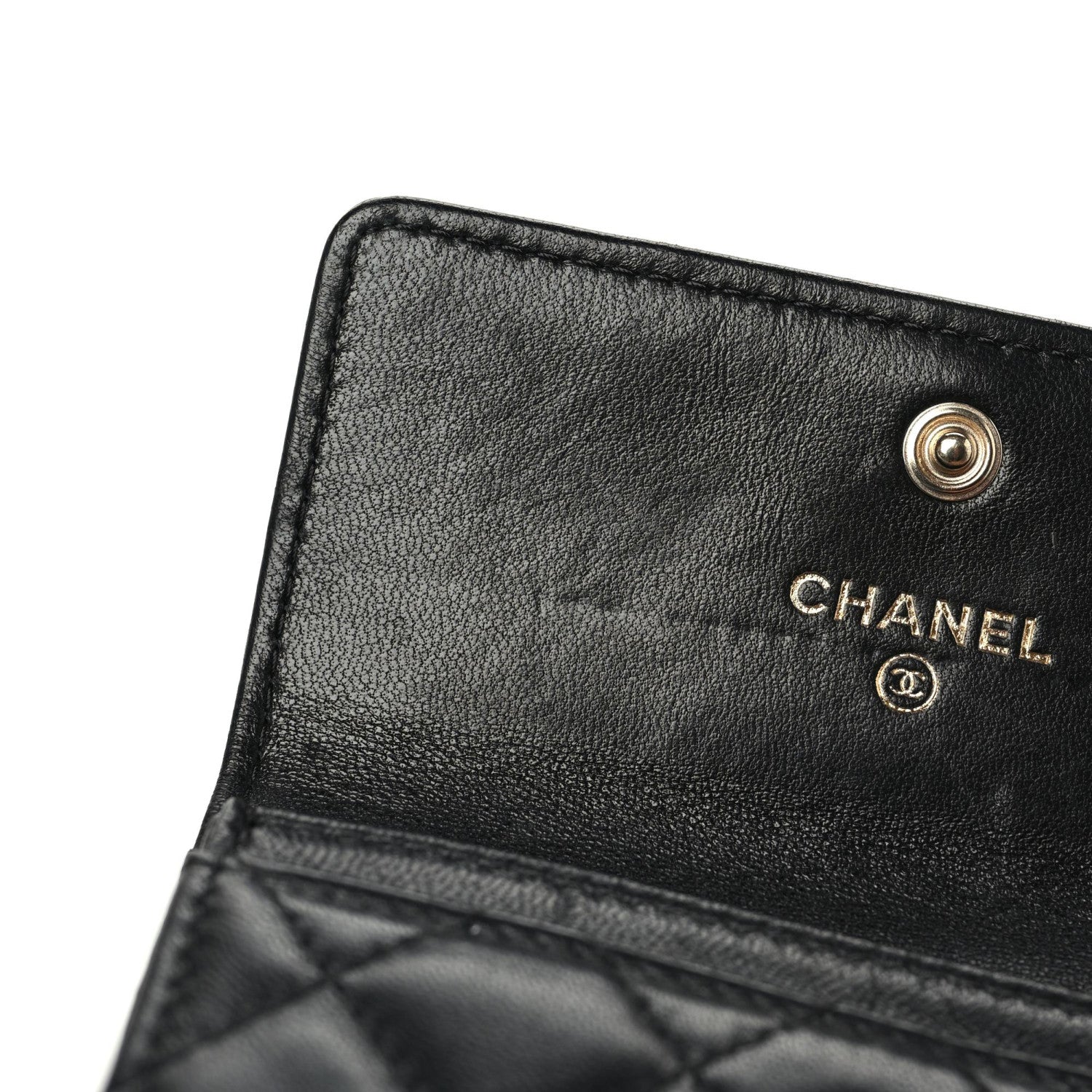 Chanel Lambskin Quilted Camellia Flap Card Holder Black 9 of 9