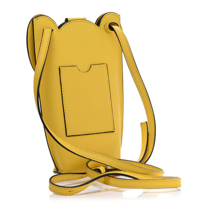 Loewe Calfskin Elephant Pouch Crossbody Bag Yellow 3 of 11