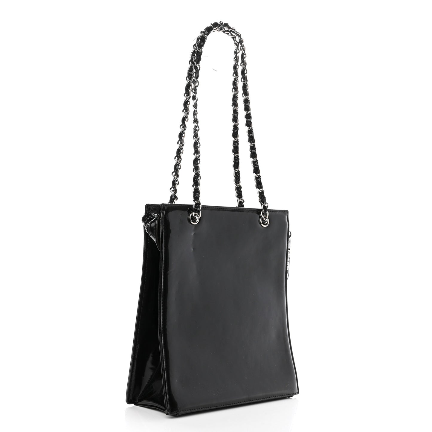 Patent CC Shoulder Bag Black