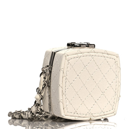 Chanel Patent Goatskin Quilted Clutch With Chain White 3 of 10