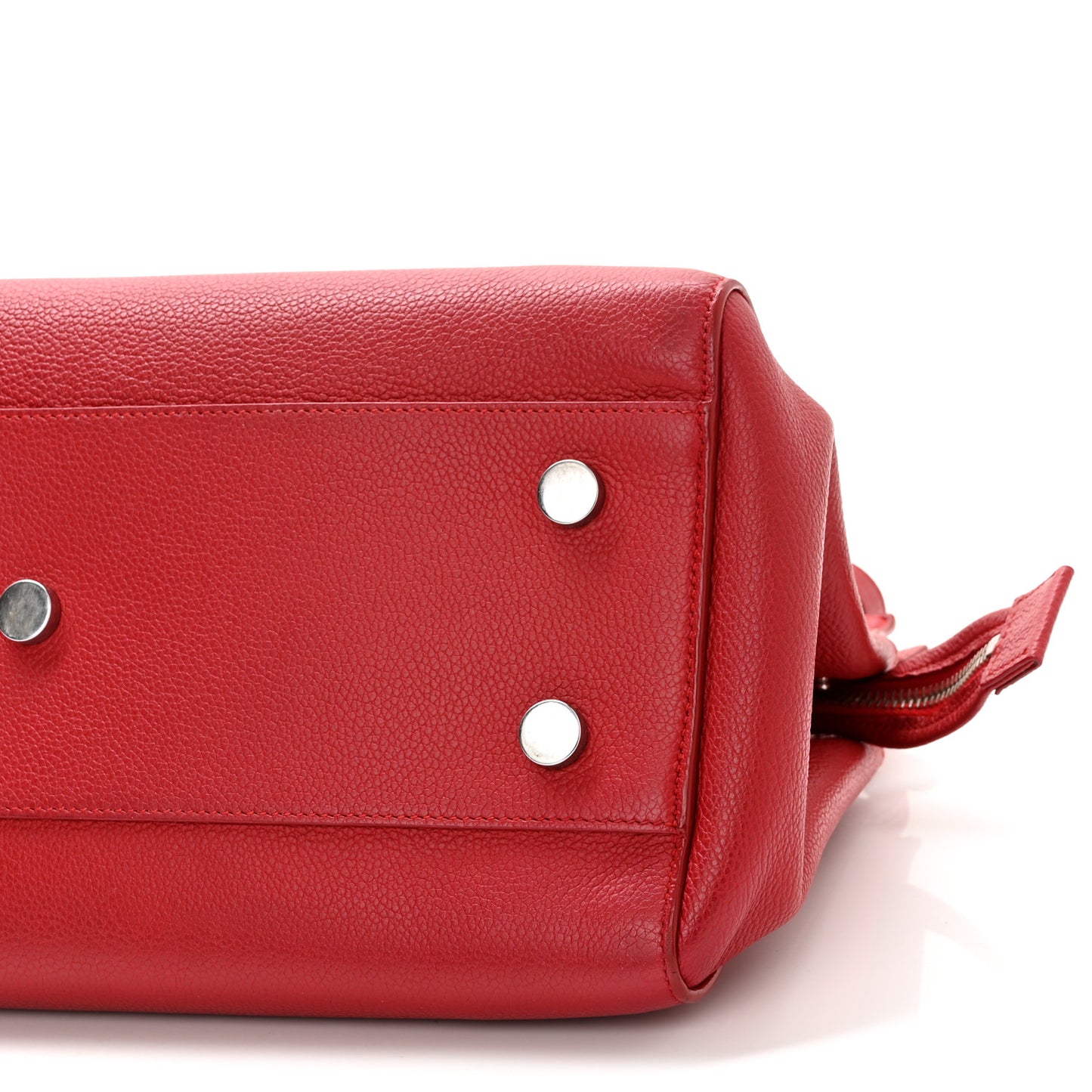 Grained Calfskin Small Cabas Rive Gauche Red