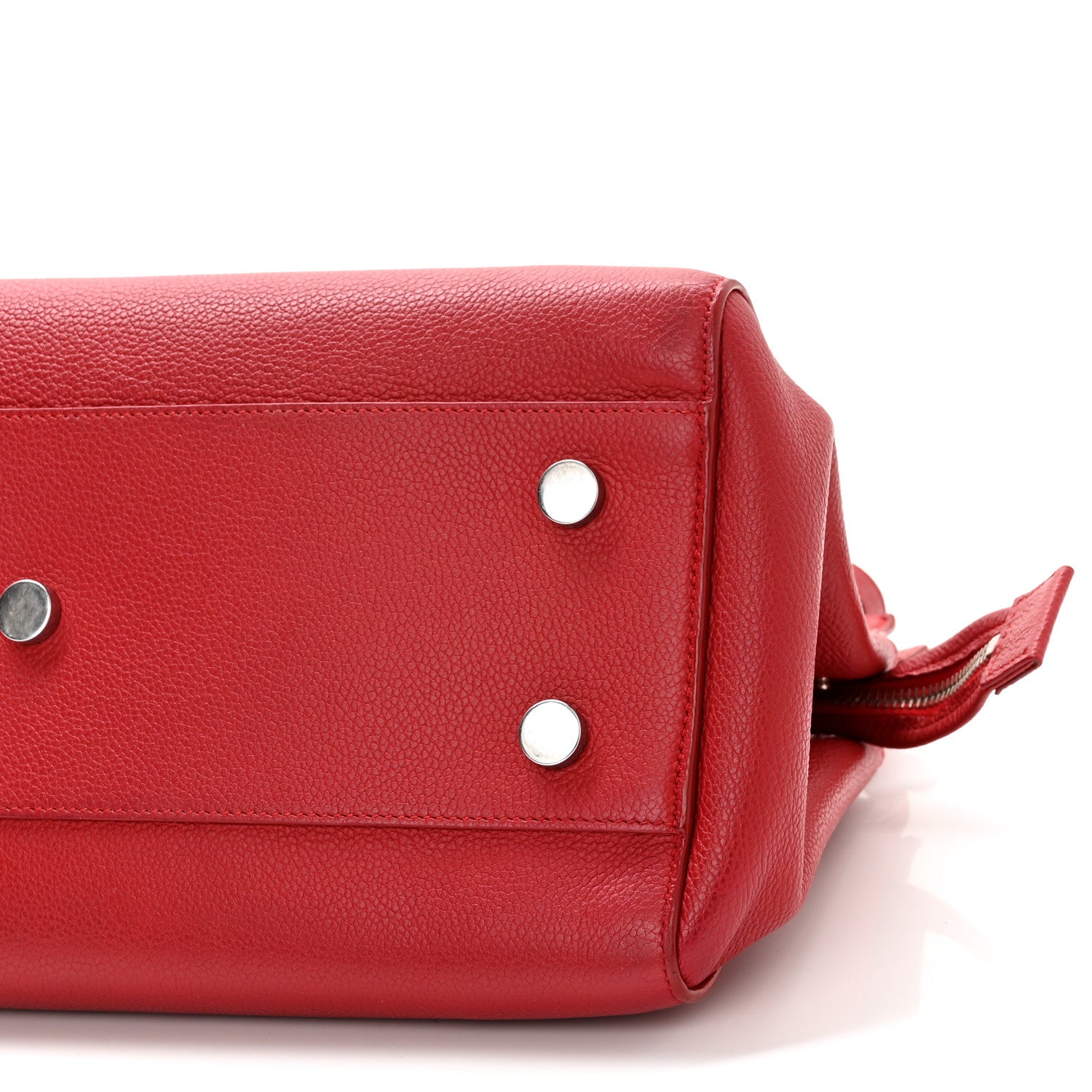 Saint Laurent Grained Calfskin Small Cabas Rive Gauche Red 10 of 14