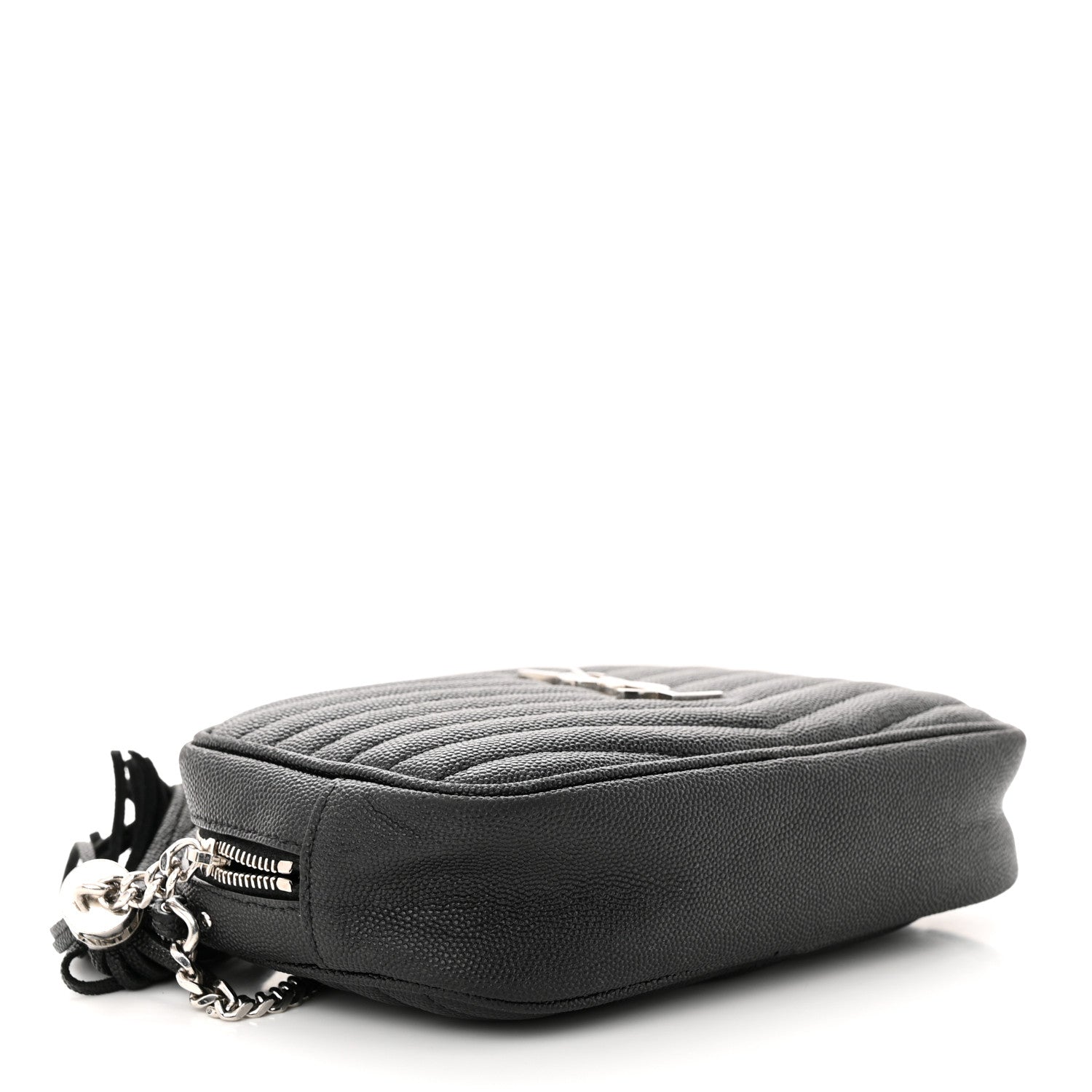 Saint Laurent Grain De Poudre Matelasse Monogram Mini Lou Camera Bag Black 4 of 11