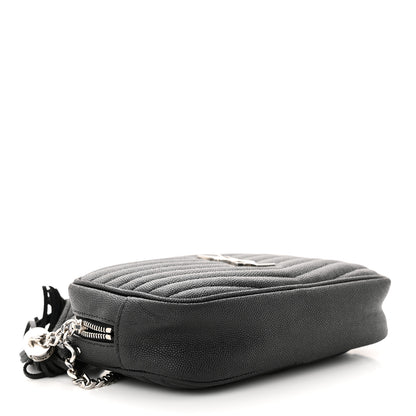 Saint Laurent Grain De Poudre Matelasse Monogram Mini Lou Camera Bag Black 4 of 11