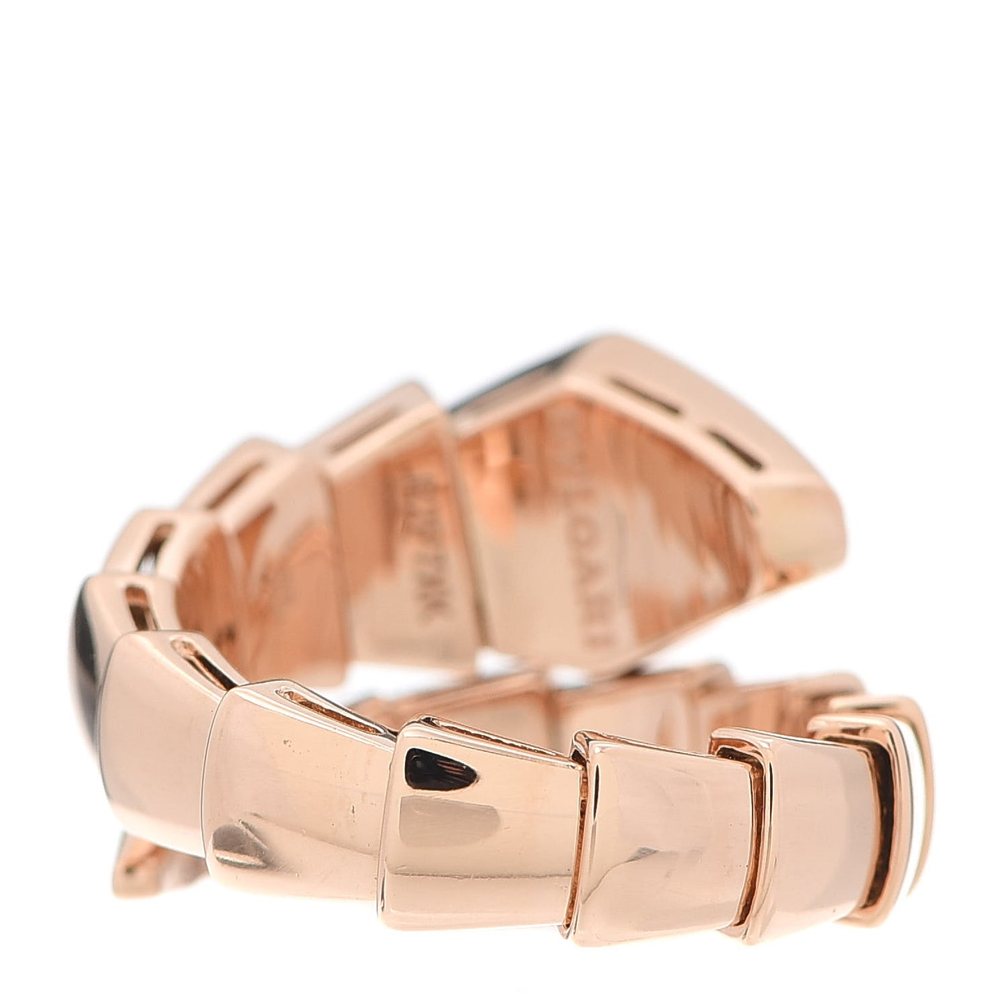 18K Rose Gold Diamond Serpenti Viper Ring M