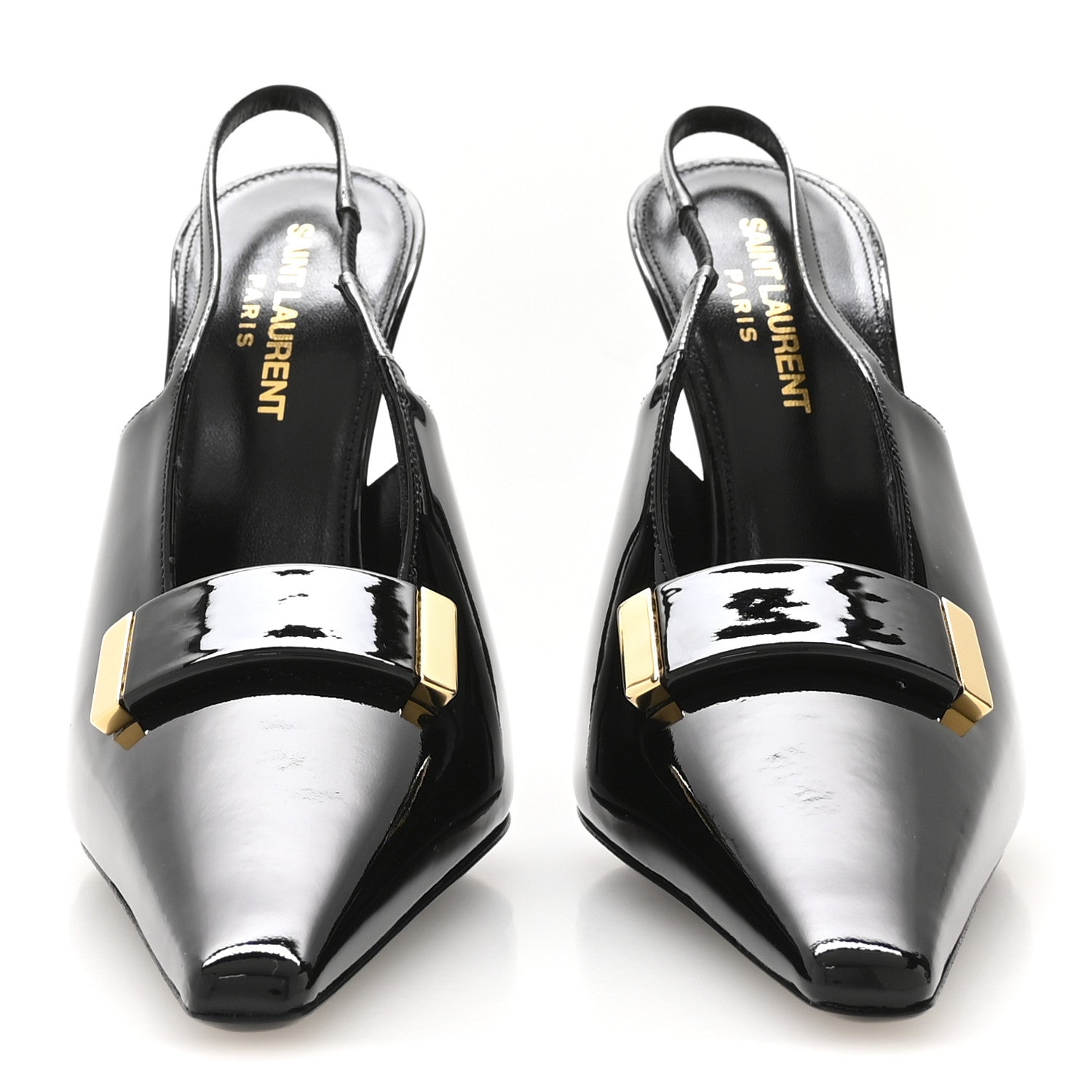 Saint Laurent Vernice Grupy Madame 115mm Slingback Pumps 37 Black 3 of 9