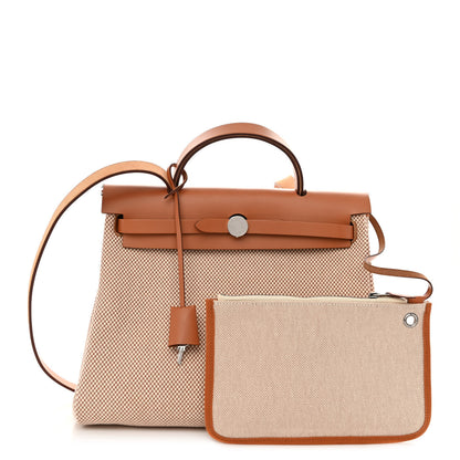Hermes Vache Hunter Criss Viking Herbag Zip Retourne 31 PM Ecru Beige Naturel 1 of 9