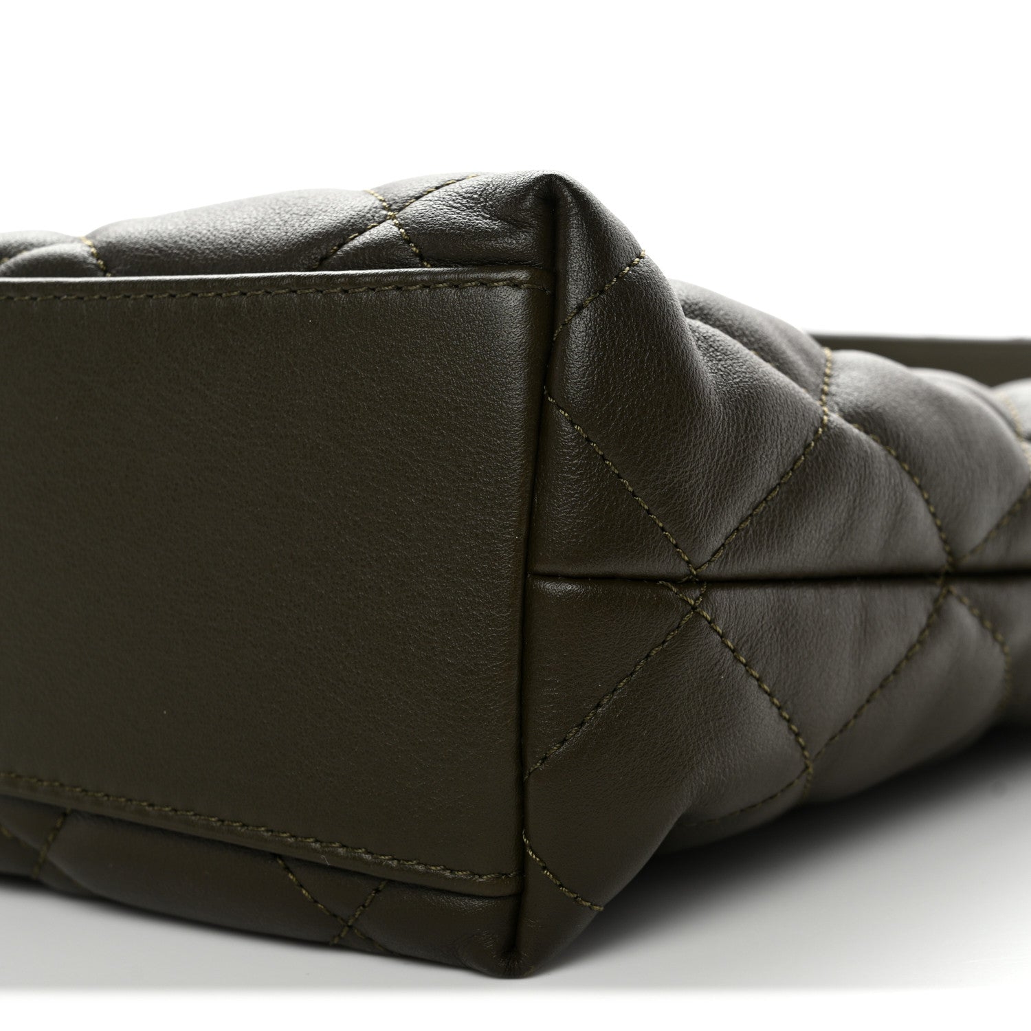 Chanel Calfskin Quilted Coco Mellow Hobo Khaki 10 of 11