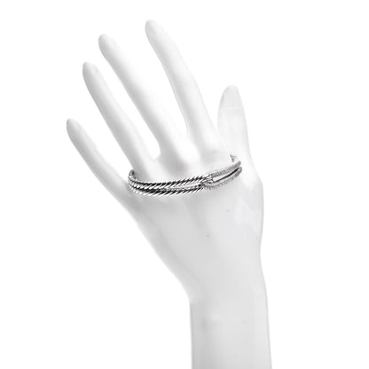 David Yurman Sterling Silver Diamond Pave 10mm Single Loop Labyrinth Bracelet 2 of 4