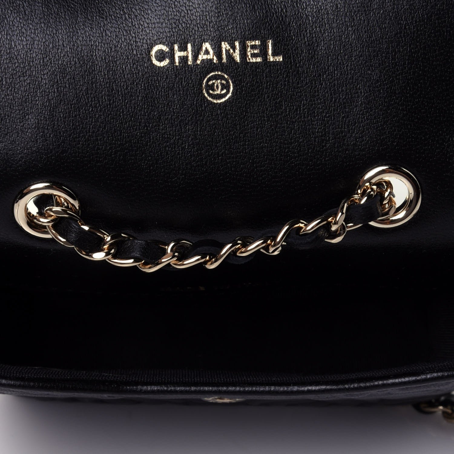 Chanel Lambskin Camellia Embossed Chain Belt Bag Black 3 of 4