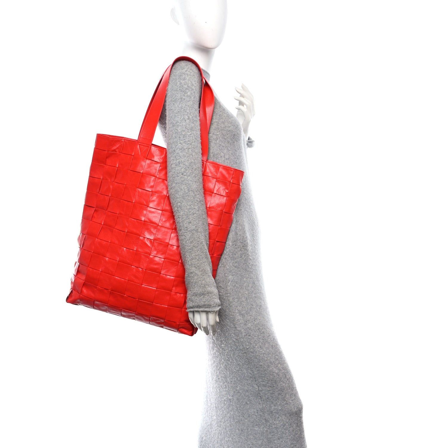 Bottega Veneta Calfskin Maxi Intrecciato Cassette Tote Tomato 2 of 11