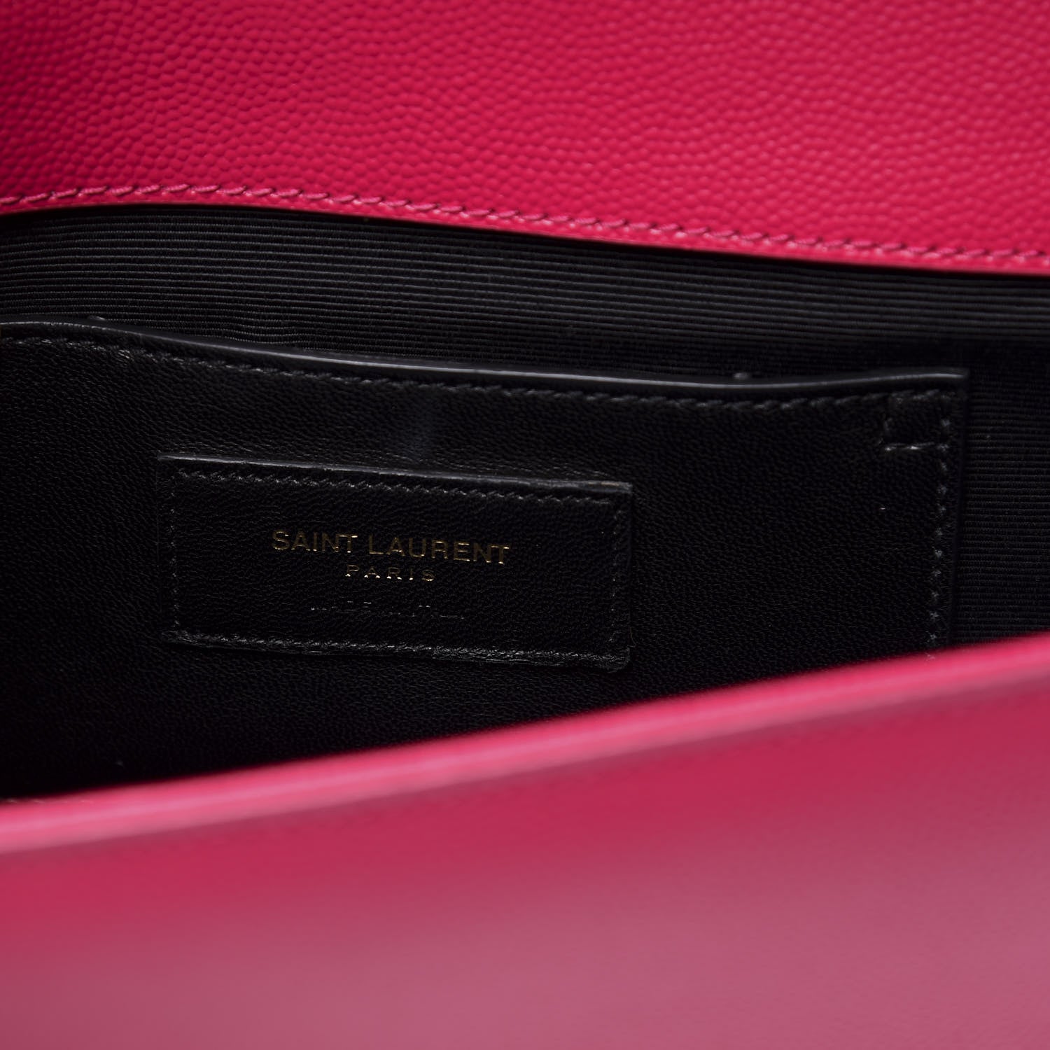 Saint Laurent Grain De Poudre Medium Monogram Kate Satchel Lipstick Fuchsia 7 of 9