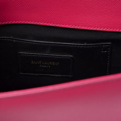 Saint Laurent Grain De Poudre Medium Monogram Kate Satchel Lipstick Fuchsia 7 of 9