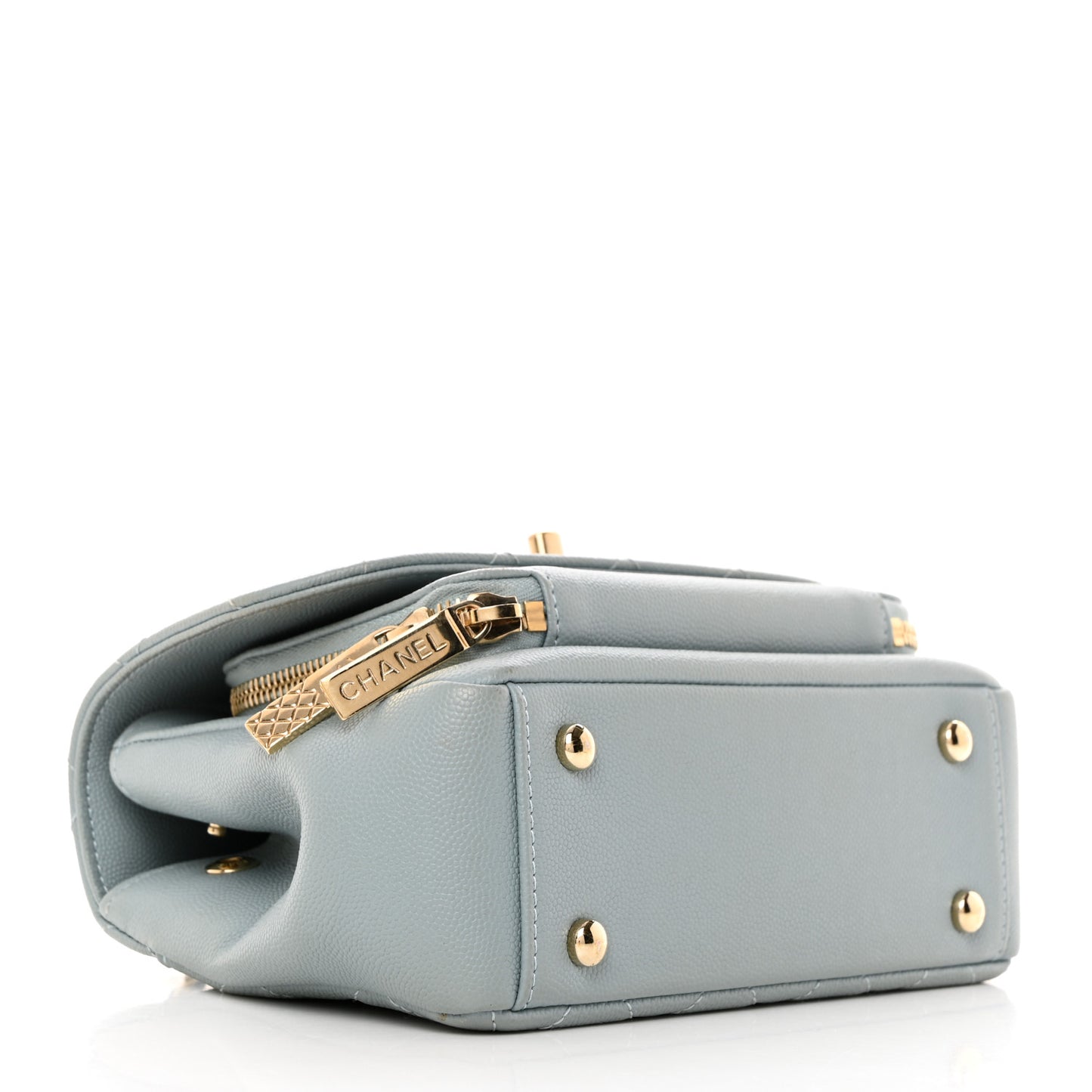 Caviar Quilted Small Business Affinity Flap Light Blue