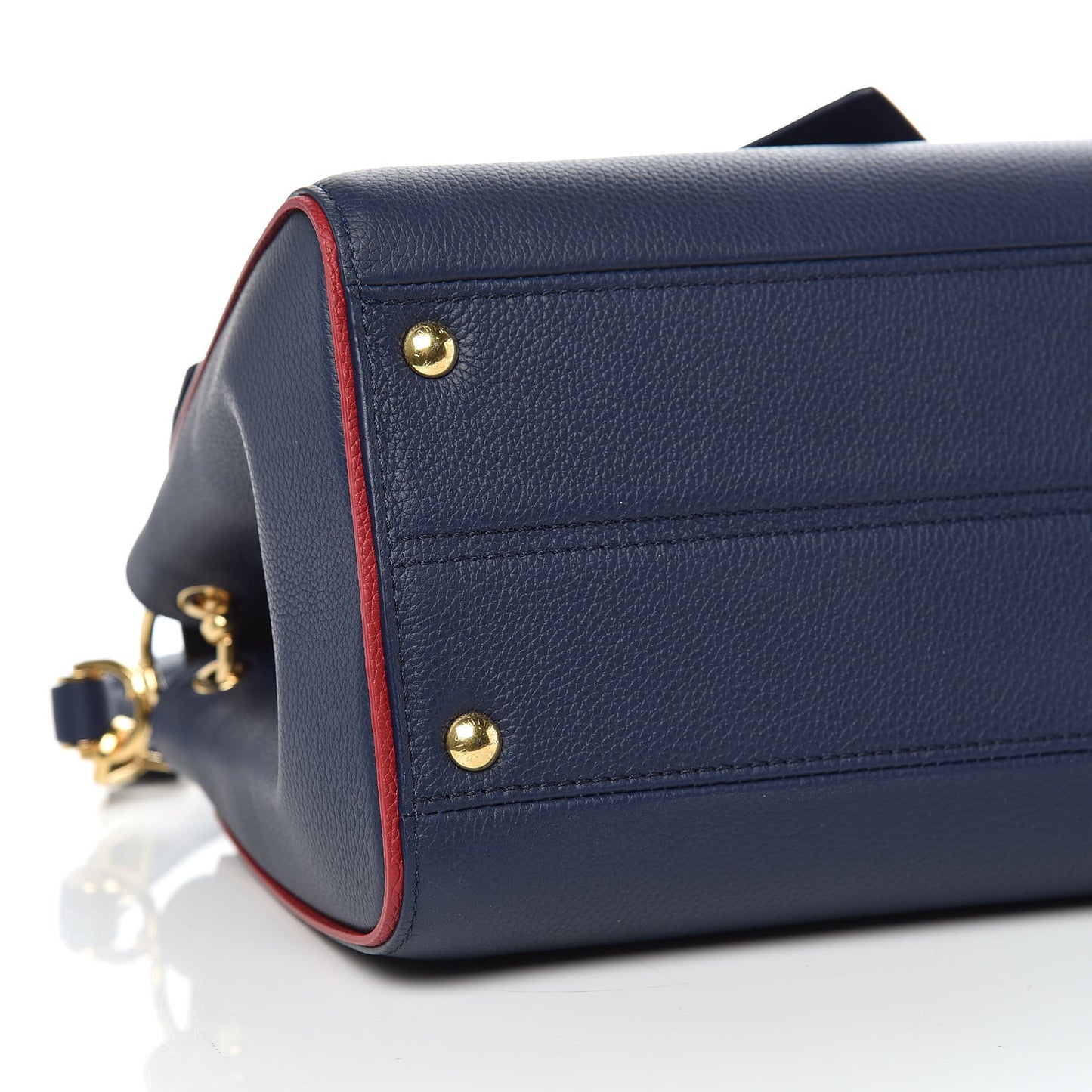 Grained Calfskin Monogram Double V Blue Marine