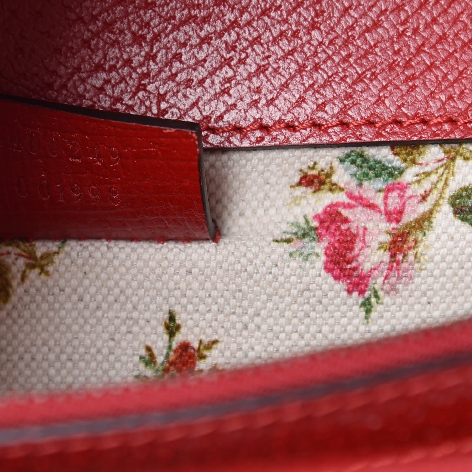 Gucci Calfskin Web Floral Embroidered Small Dionysus Shoulder Bag Hibiscus Red 7 of 9