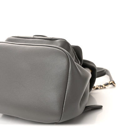 Chanel Lambskin Quilted Small Duma Drawstring Backpack Grey 9 of 10