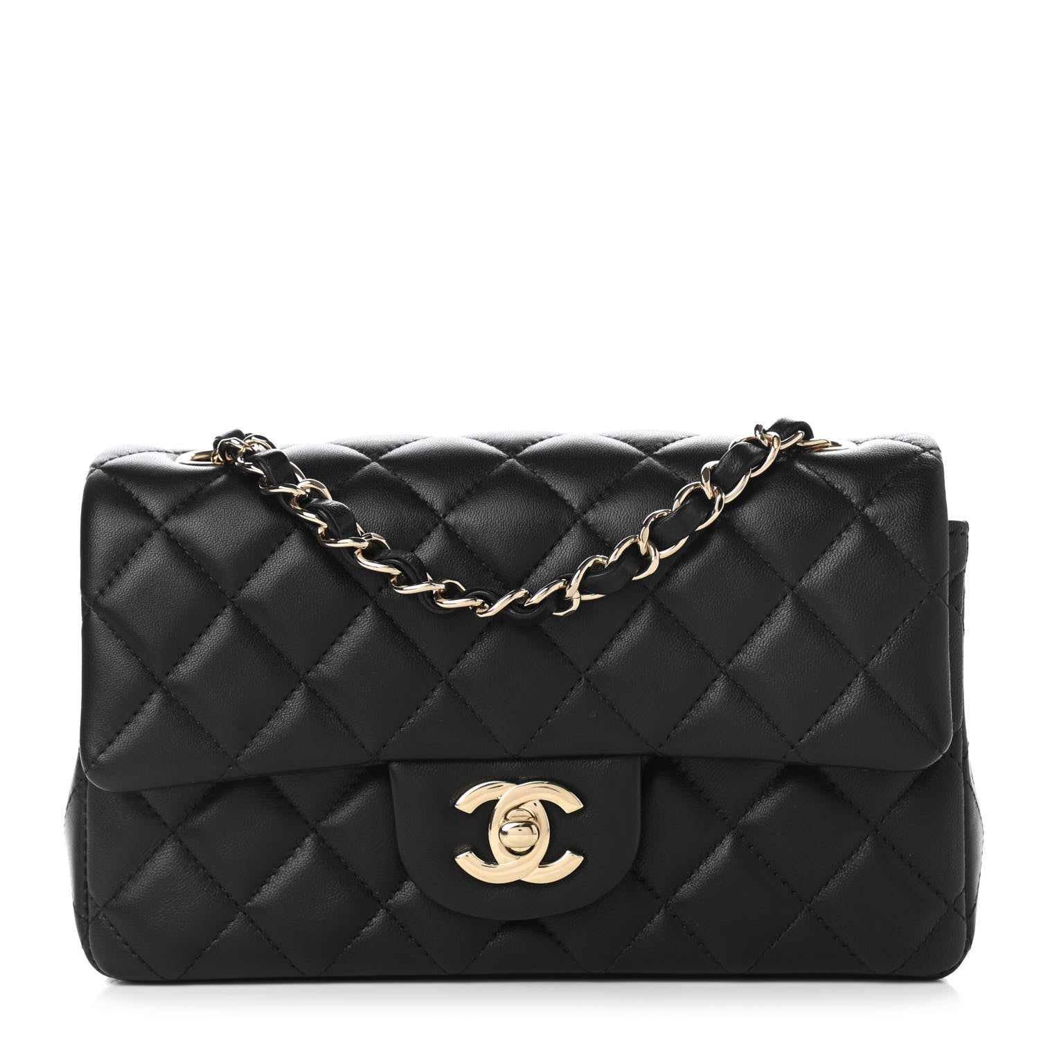Chanel Lambskin Quilted Mini Rectangular Flap Black 1 of 12