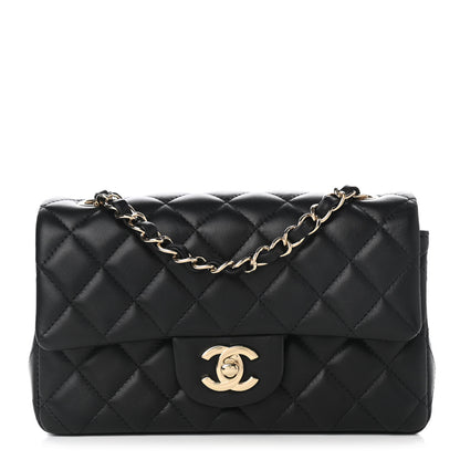 Chanel Lambskin Quilted Mini Rectangular Flap Black 1 of 12