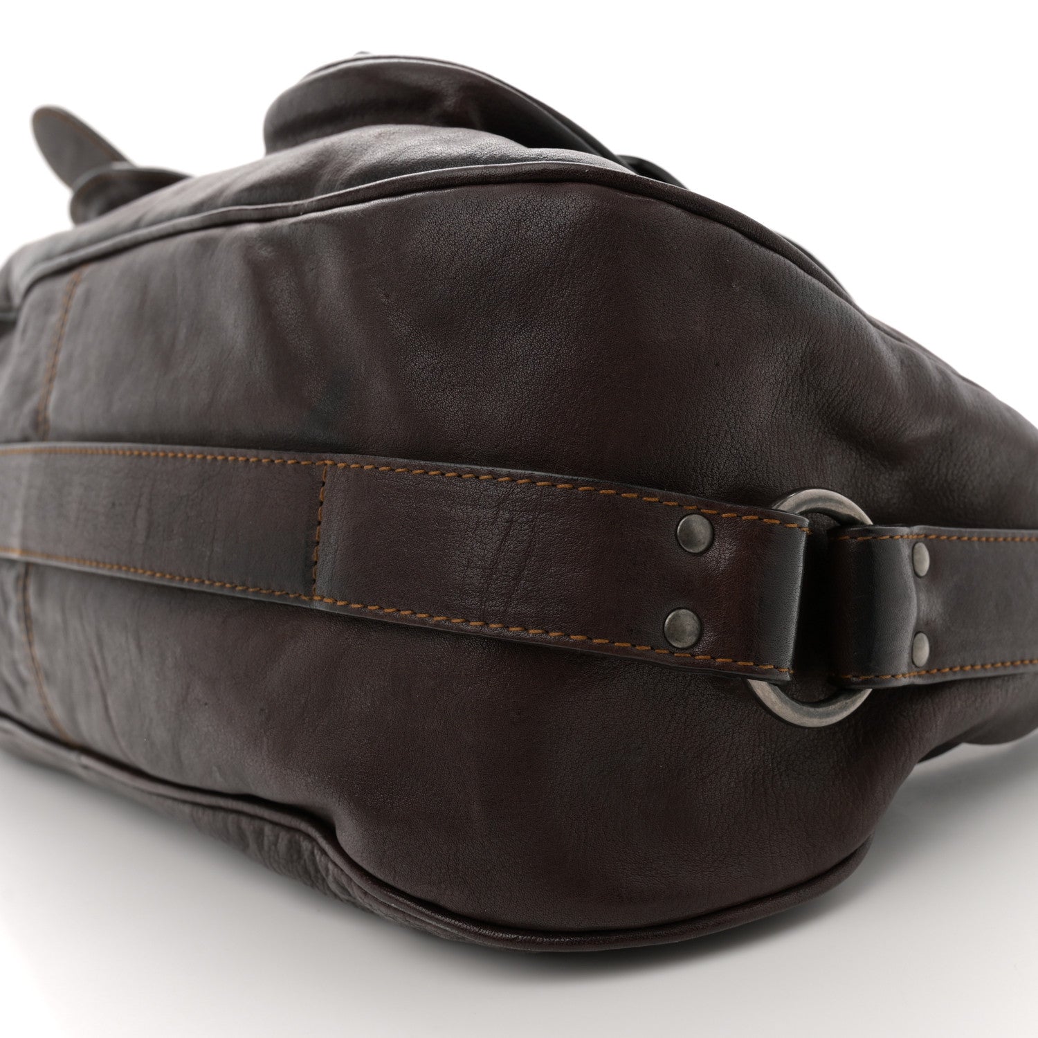 Christian Dior Calfskin Large Gaucho Double Saddle Bag Brown 10 of 10