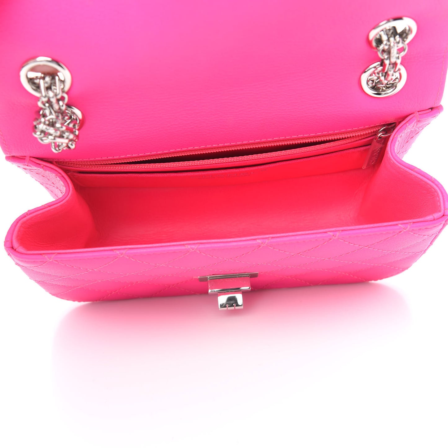 Goatskin Quilted 2.55 Reissue Mini Flap Fluorescent Pink