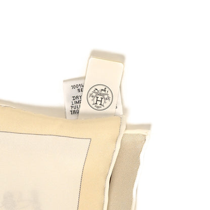 Hermes Silk Illusion Exquise Scarf 70 White Etoupe Vanille 3 of 3