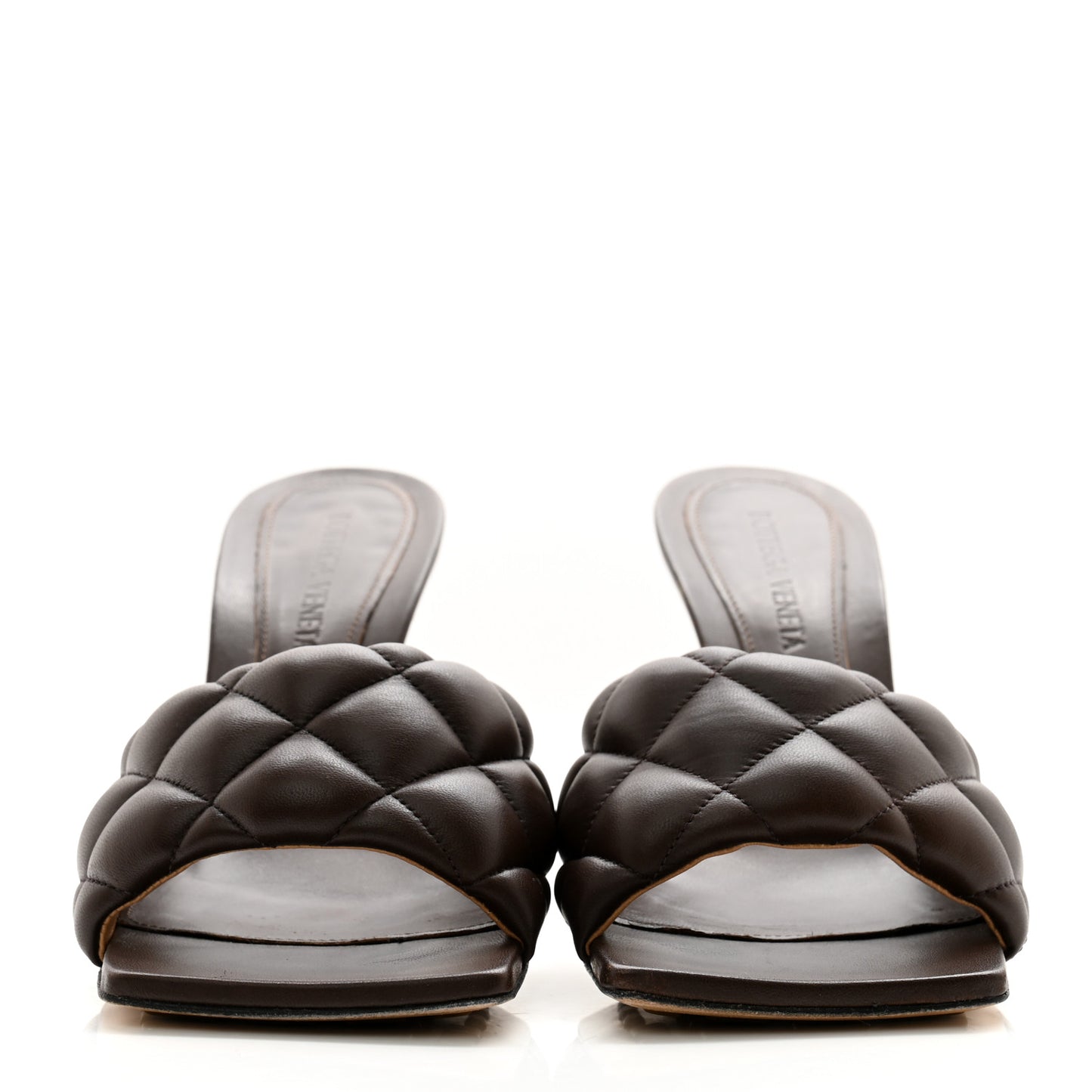 Nappa Matelasse Padded Mule Sandals 36.5 Chocolate