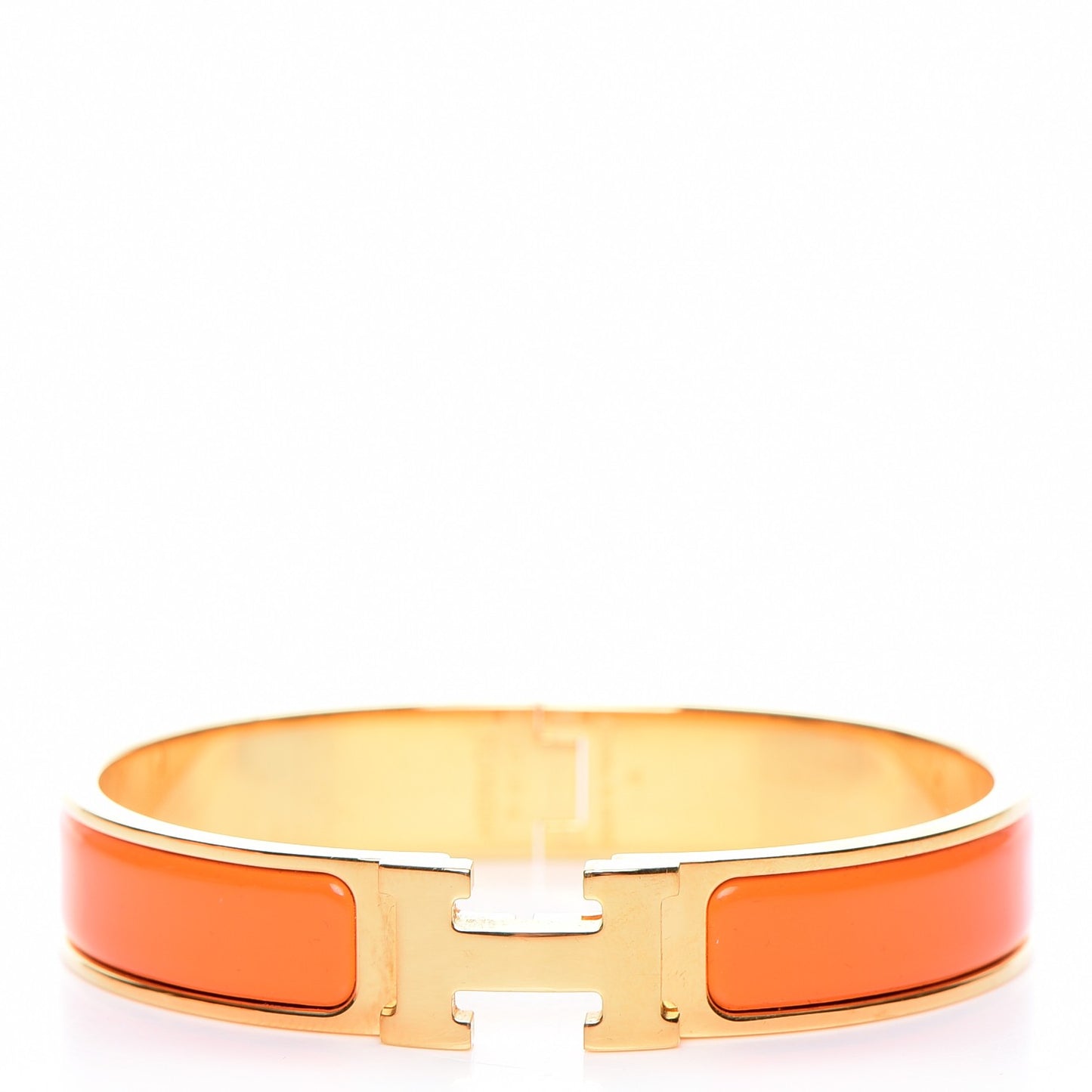 Enamel Narrow Clic Clac H Bracelet GM Orange