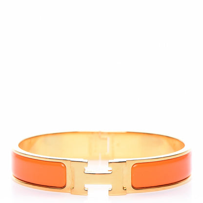 Hermes Enamel Narrow Clic Clac H Bracelet GM Orange 1 of 6