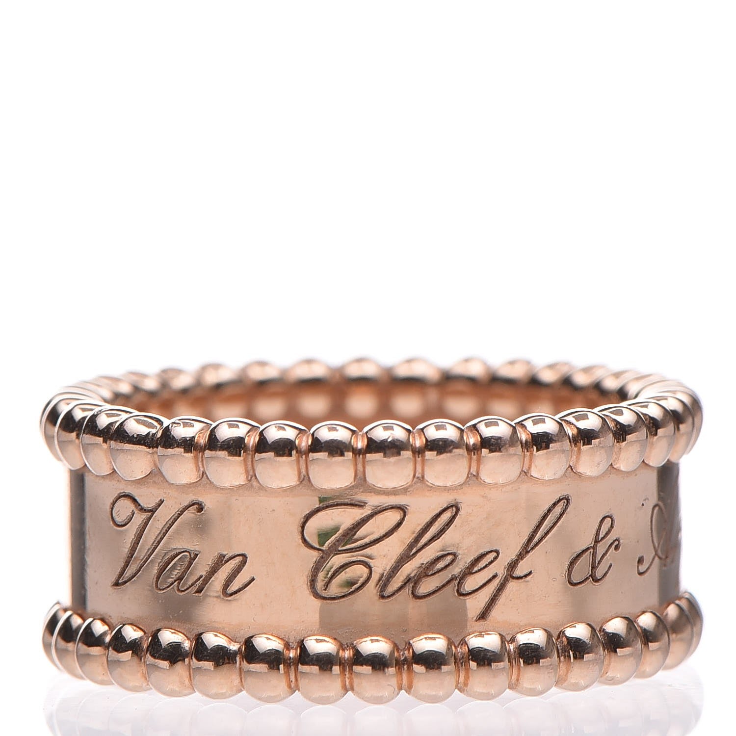 Van Cleef & Arpels 18K Rose Gold Perlee Signature Ring 47 4 1 of 9