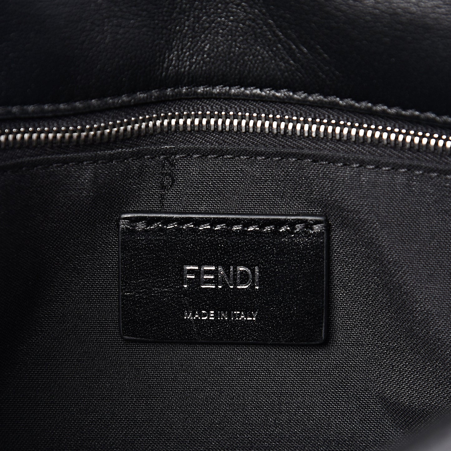 Nappa FF 1974 Embossed Mini Expandable Flap Bag Black