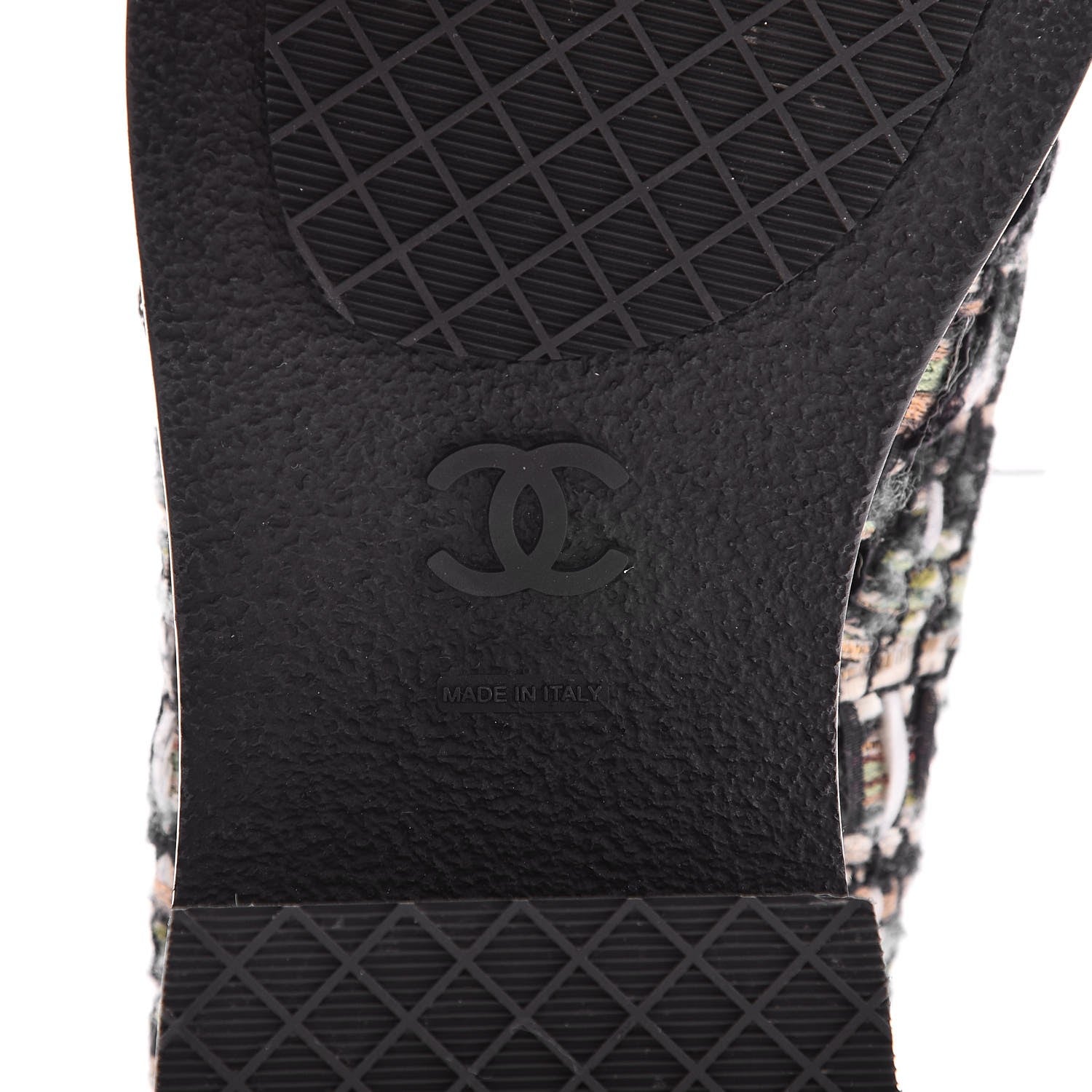Chanel Tweed Lace Up Short Boots 38.5 Green Brown Black 6 of 10